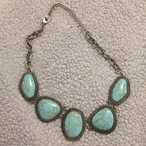 Turquoise and silver necklace